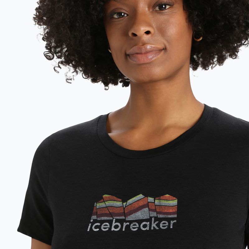 Icebreaker Tech Lite II Mountain Geology maglia da trekking donna nero 4