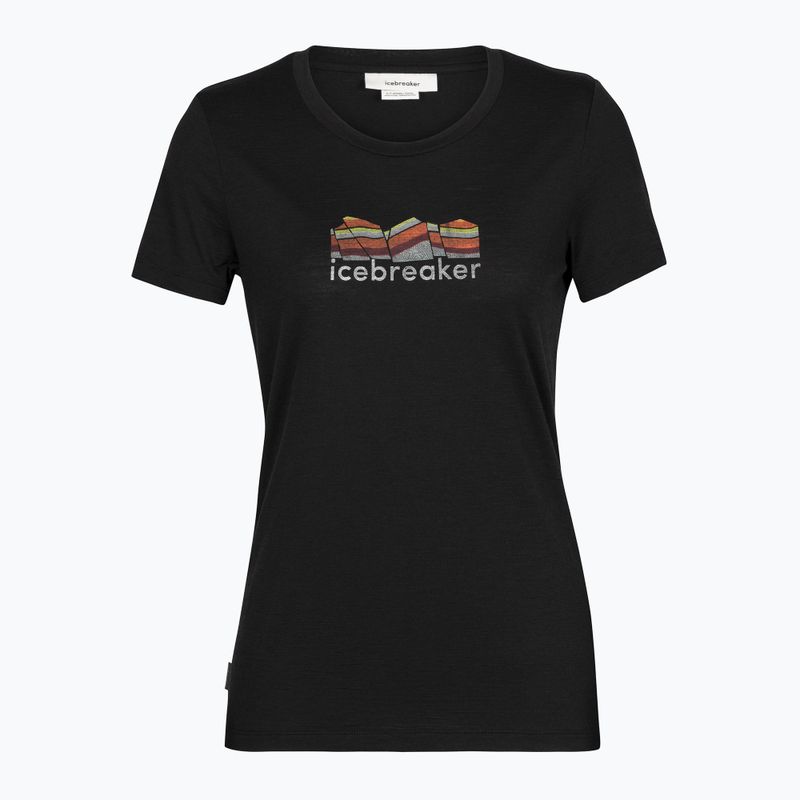 Icebreaker Tech Lite II Mountain Geology maglia da trekking donna nero 7