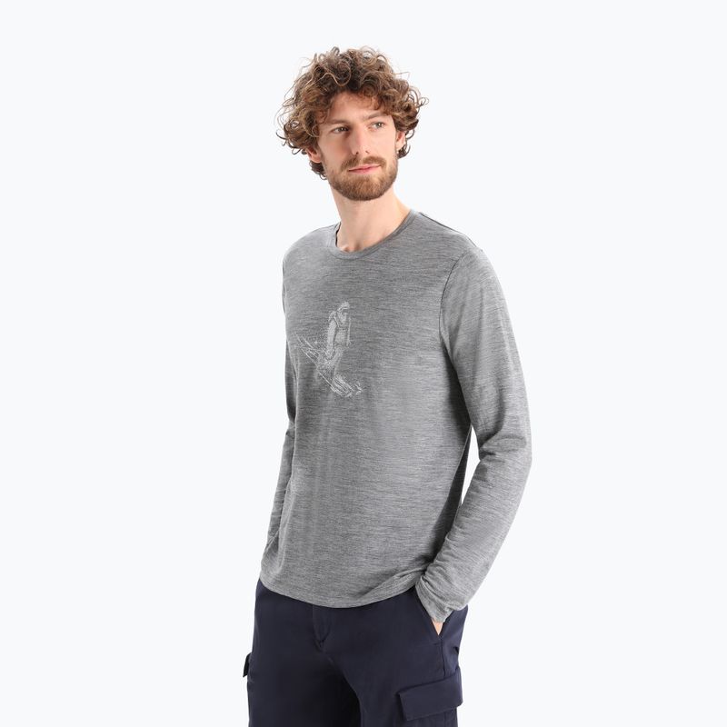 Uomo Icebreaker Tech Lite II Skiing Yeti gritstone heather trekking longsleeve
