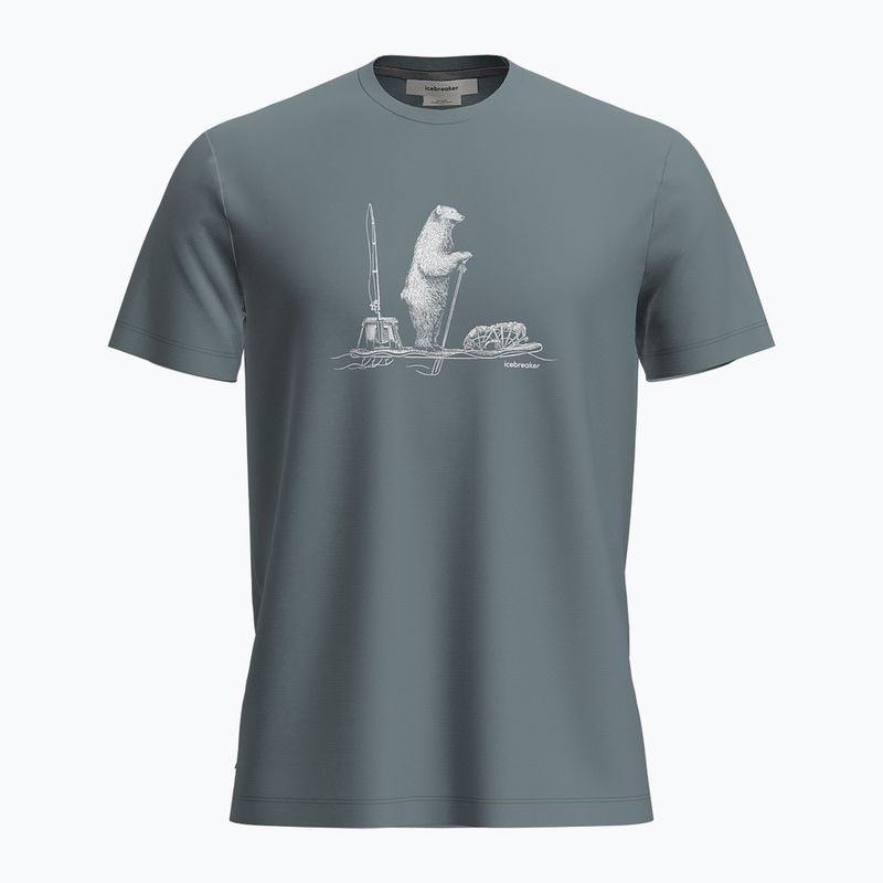 Icebreaker maglia trekking uomo Marino 150 Tech Lite SS Tee Polar Paddle blu cenere