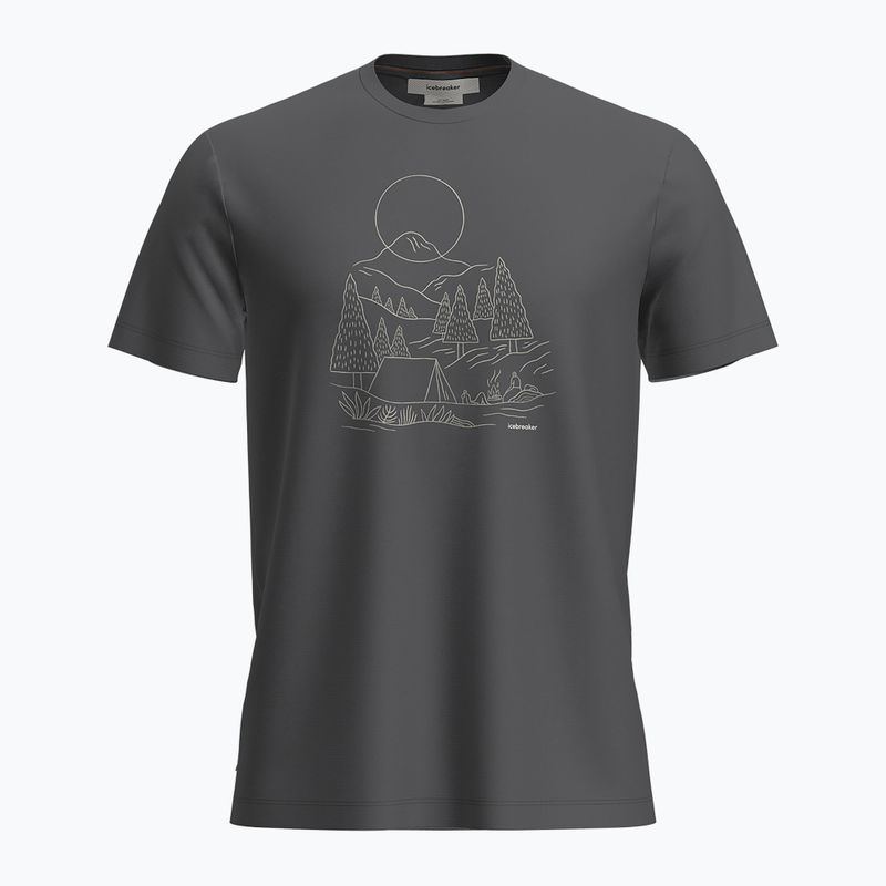 Uomo Icebreaker Merino 150 Tech Lite III SS Sunset Camp camicia da trekking ossidiana