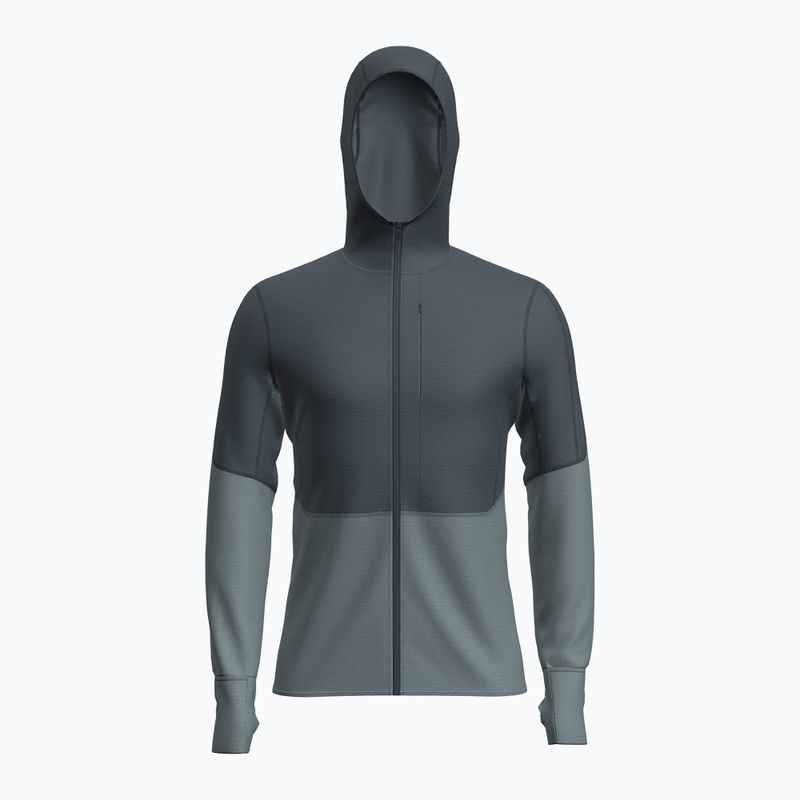 Icebreaker Merino 200 RealFleece Descender Zip Hoodie Uomo abisso/blu cenere/nero