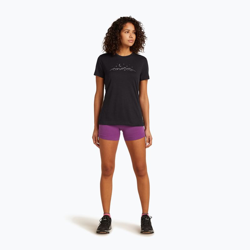 Maglia da trekking da donna icebreaker Merino 150 Tech Lite SS Tee Sparkling Stars black 2