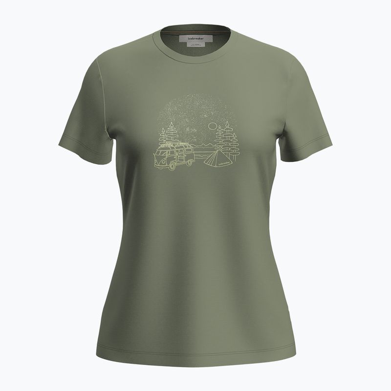 Maglietta da trekking Icebreaker donna Merino 150 Tech Lite SS Tee Van Camp lichen