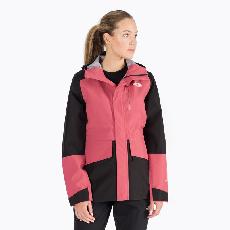 Giacca antipioggia donna The North Face Dryzzle All Weather Futurelight rosa ardesia/nero