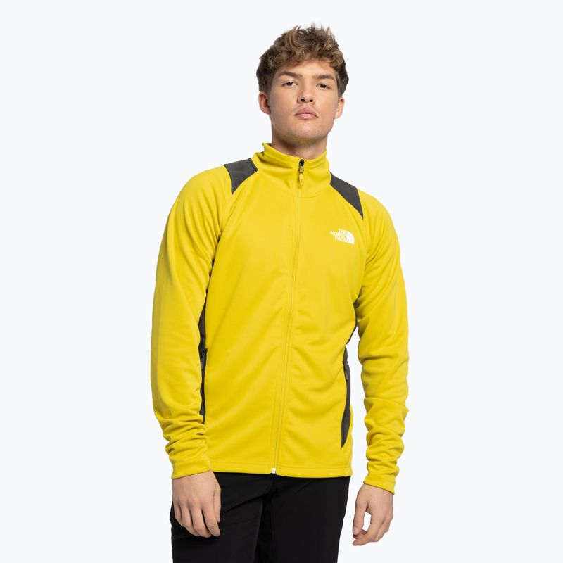 Felpa trekking da uomo The North Face AO Midlayer FZ giallo acido/grigio asfalto