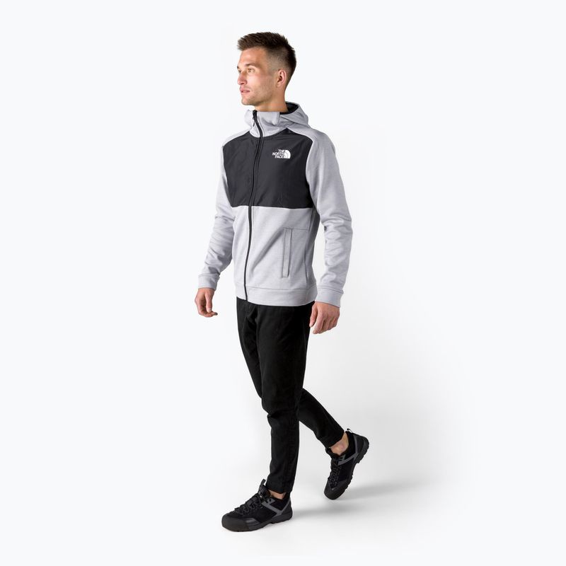 Felpa trekking da uomo The North Face MA FZ grigio chiaro hthr/nero 2