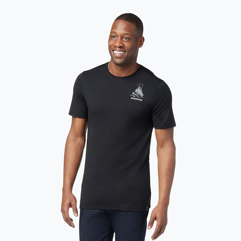 Smartwool Wilderness Summit Graphic Tee Uomo Camicia da trekking nera SW016673001