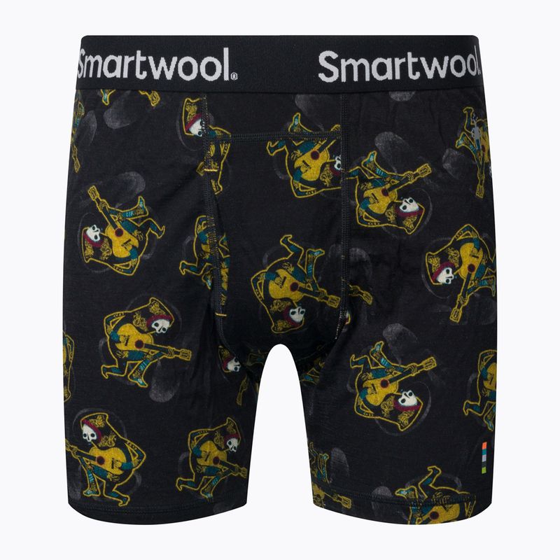 Uomo Smartwool Merino Print Boxer Brief Boxer termici in scatola nero/multi