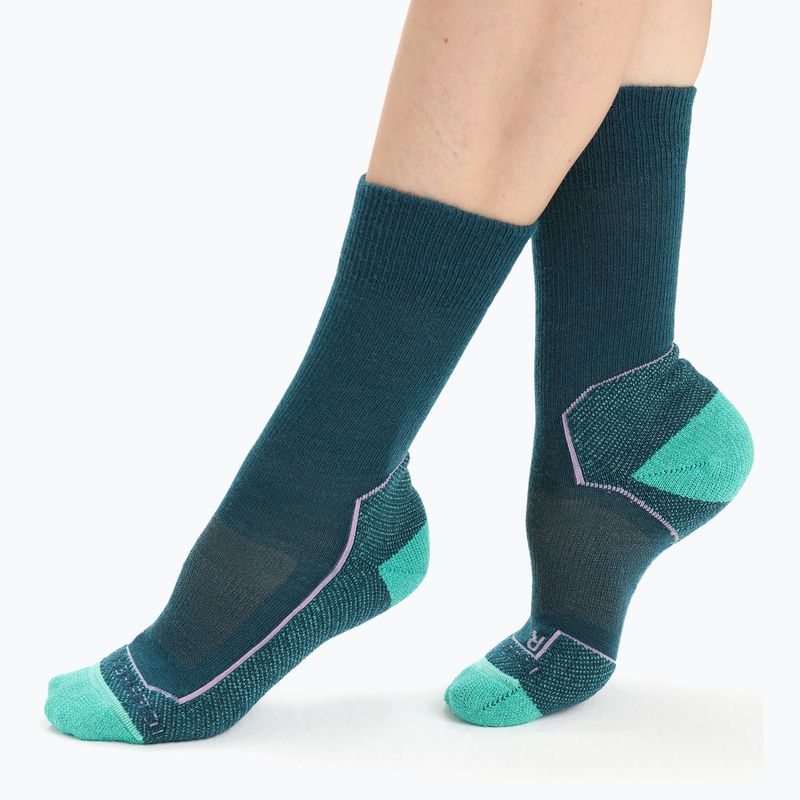 Calze da trekking Icebreaker da donna Hike+ Light Crew verde 2