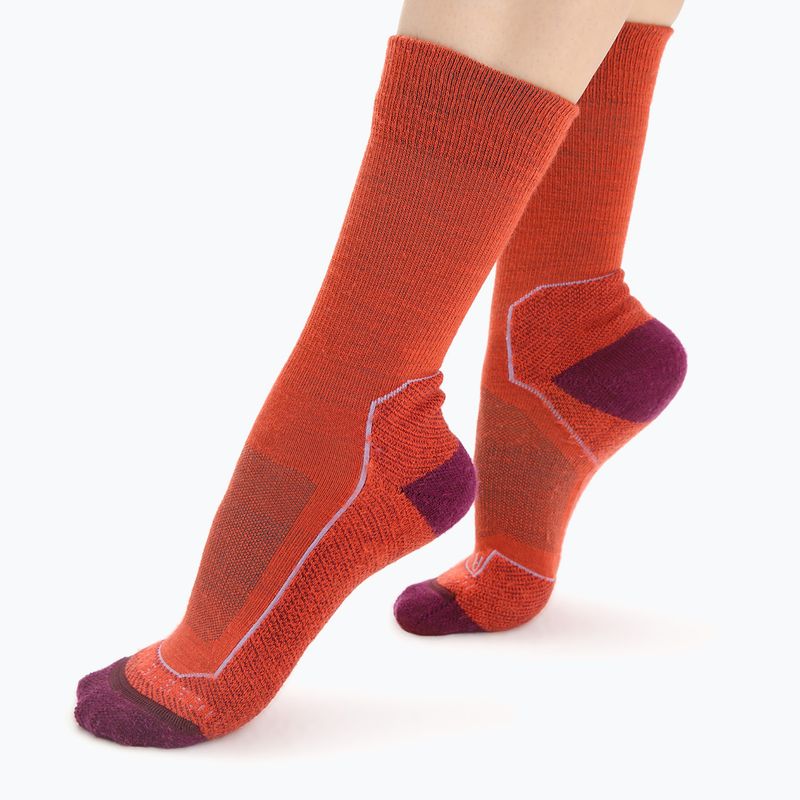 Calze da trekking Icebreaker da donna Hike+ Light Crew rosso 2