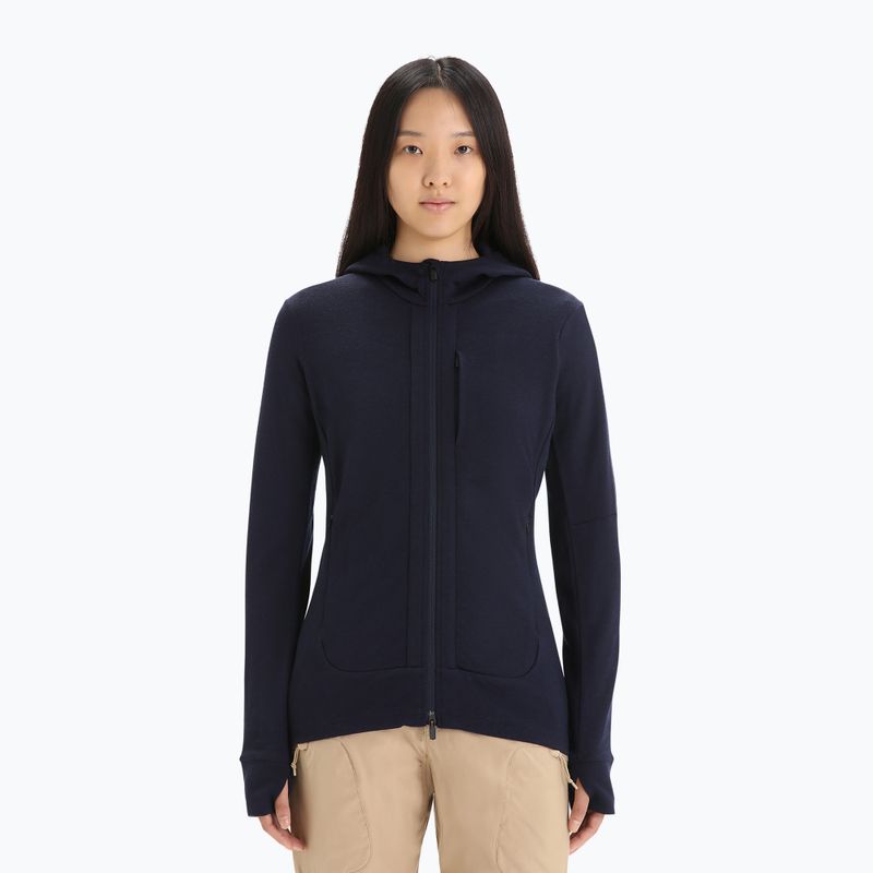 Icebreaker giacca trekking donna Quantum III Zip Hood midnight navy
