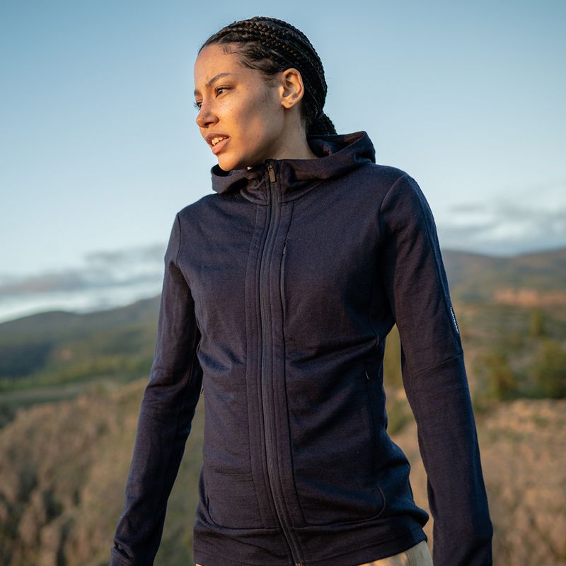 Icebreaker giacca trekking donna Quantum III Zip Hood midnight navy 9