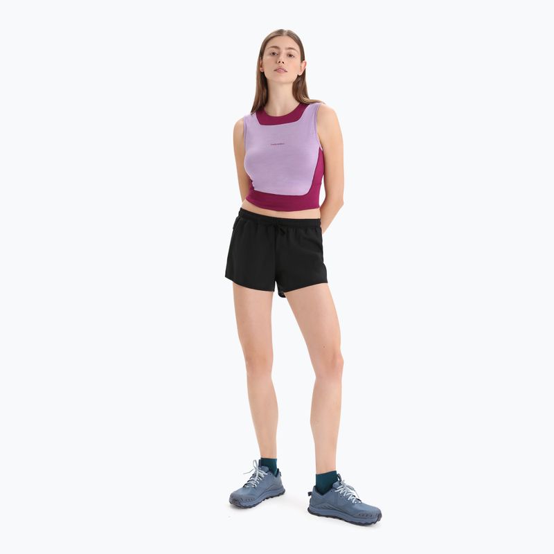 Top termico donna icebreaker Zoneknit Cropped Bra-Tank purple gaze 2