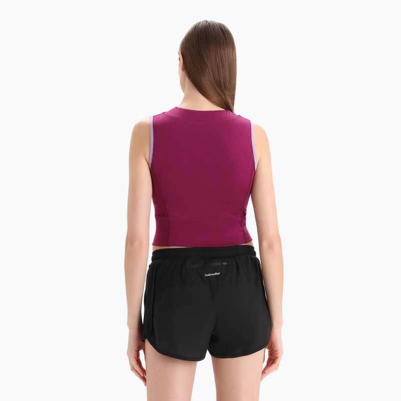 Top termico donna icebreaker Zoneknit Cropped Bra-Tank purple gaze 3