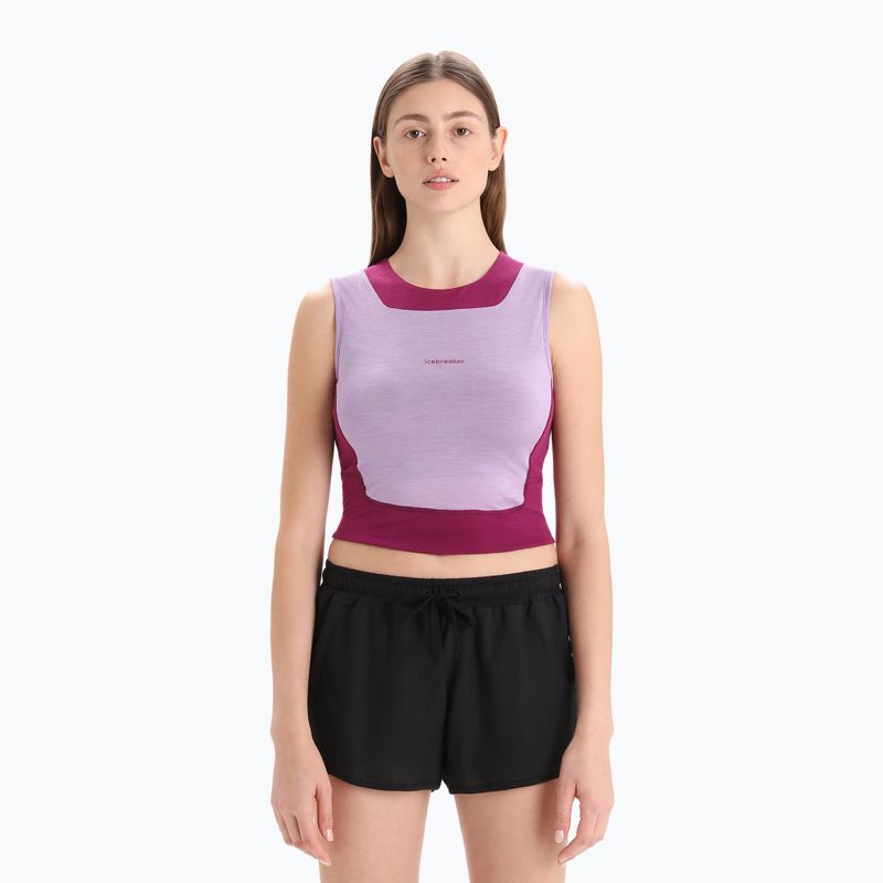 Top termico donna icebreaker Zoneknit Cropped Bra-Tank purple gaze 8