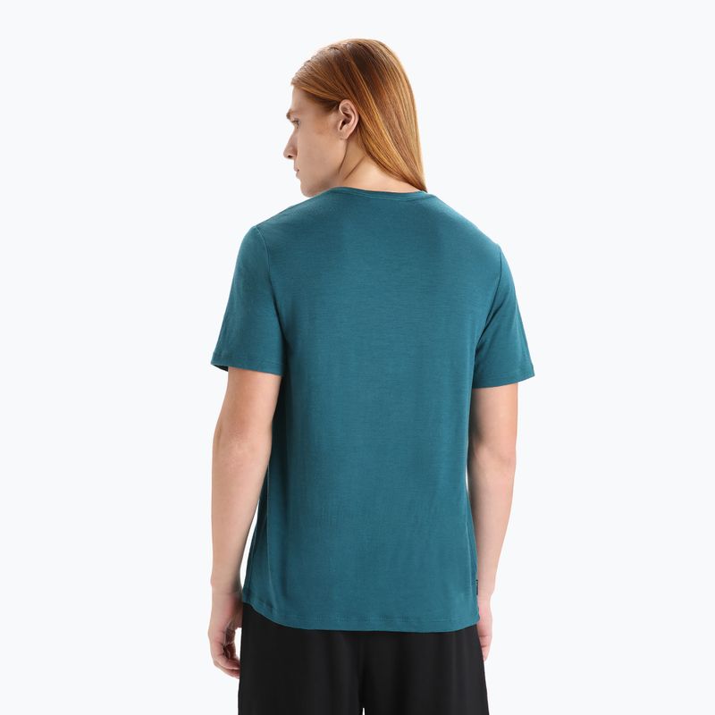 Camicia da trekking Icebreaker Tech Lite II Cadence Paths da uomo, greenglory 3