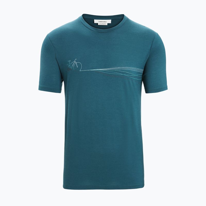 Camicia da trekking Icebreaker Tech Lite II Cadence Paths da uomo, greenglory 6