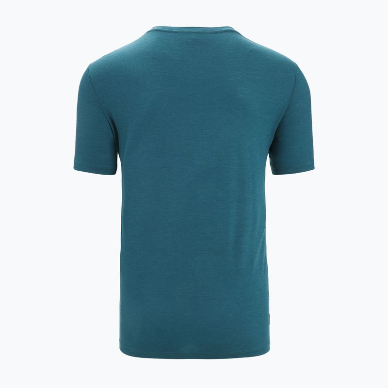 Camicia da trekking Icebreaker Tech Lite II Cadence Paths da uomo, greenglory 7