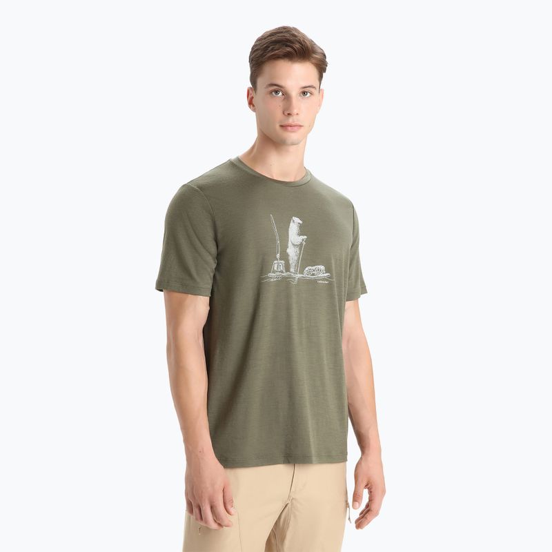 Camicia da trekking Icebreaker Tech Lite II Polar Paddle da uomo loden