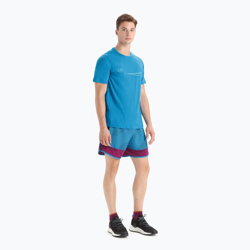 Camicia da trekking Icebreaker Tech Lite II Cadence Paths da uomo, geo blu 2