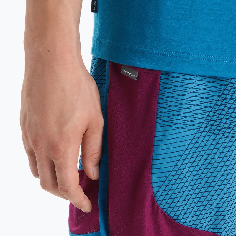 Camicia da trekking Icebreaker Tech Lite II Cadence Paths da uomo, geo blu 4