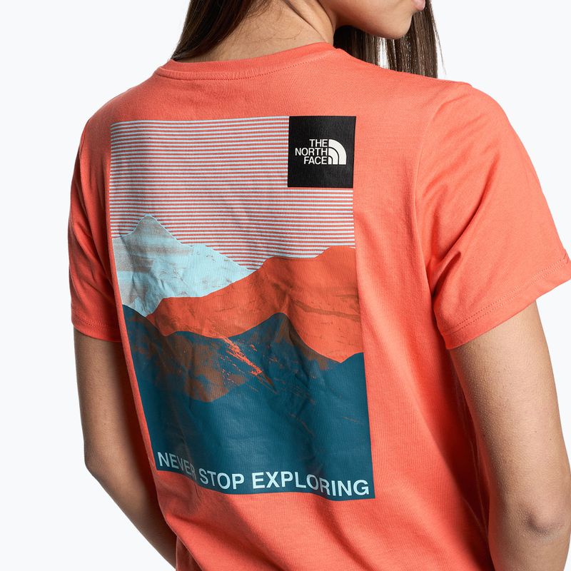 Maglietta da trekking donna The North Face Foundation Graphic retro arancione 4