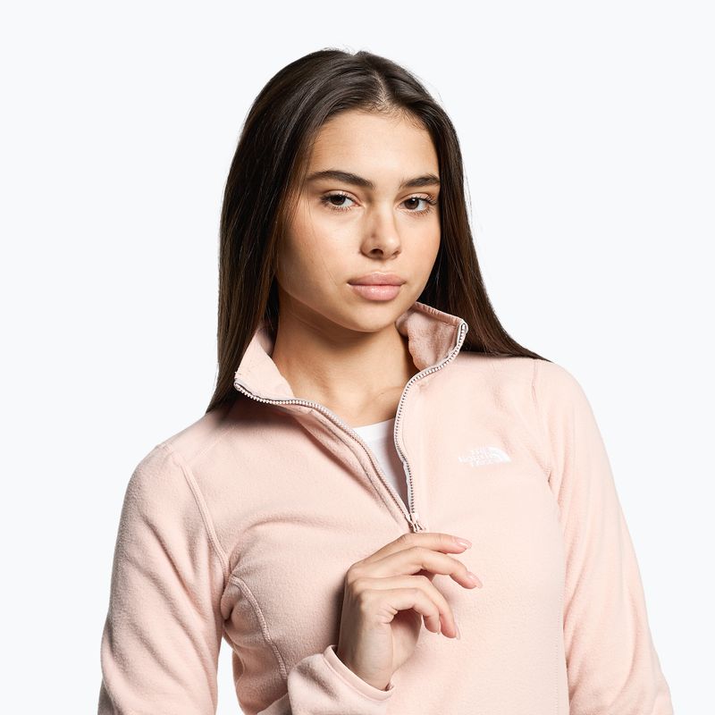 Felpa trekking donna The North Face 100 Glacier 1/4 Zip rosa muschio 3