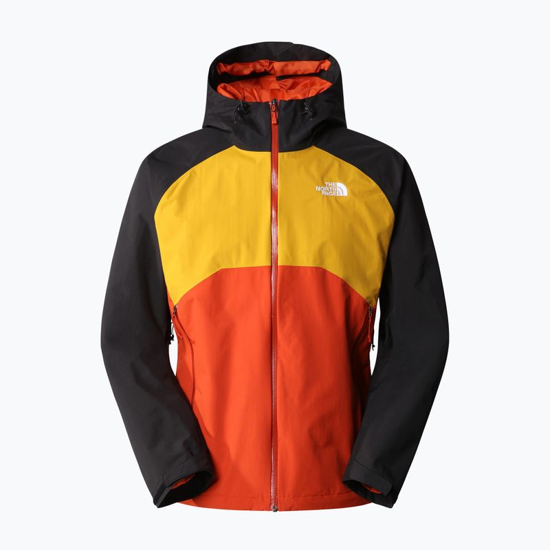 Giacca da pioggia da uomo The North Face Stratos rustet bronze/arrowwood yellow/nero 5