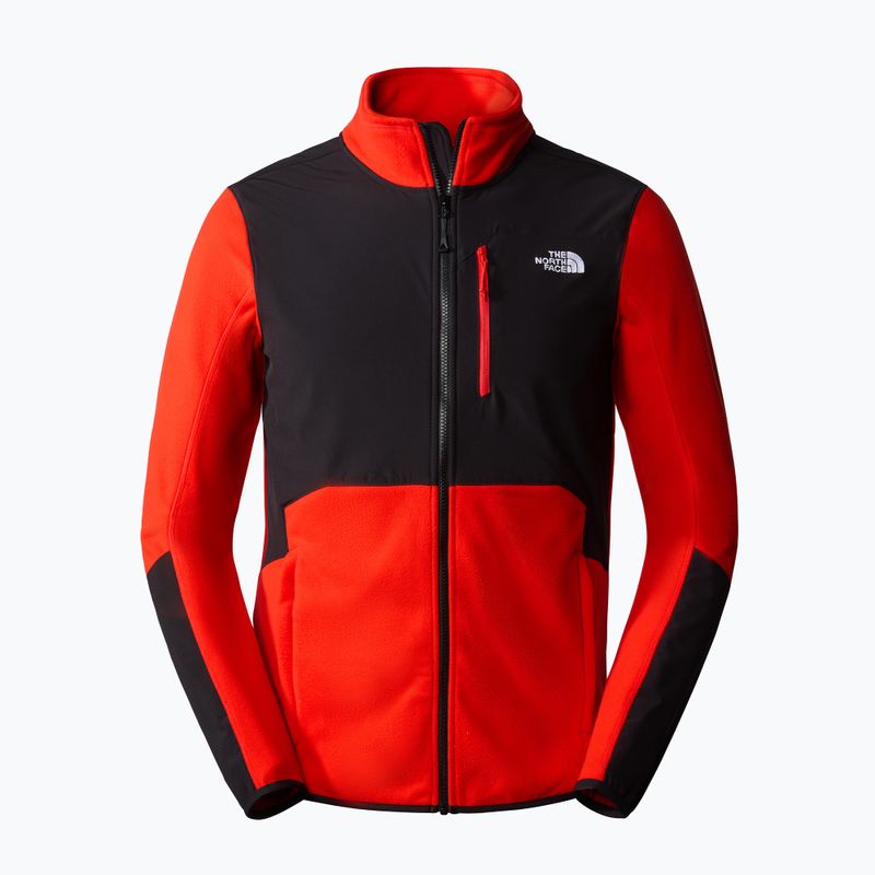 Felpa da trekking da uomo The North Face Glacier Pro FZ rosso fuoco/nero