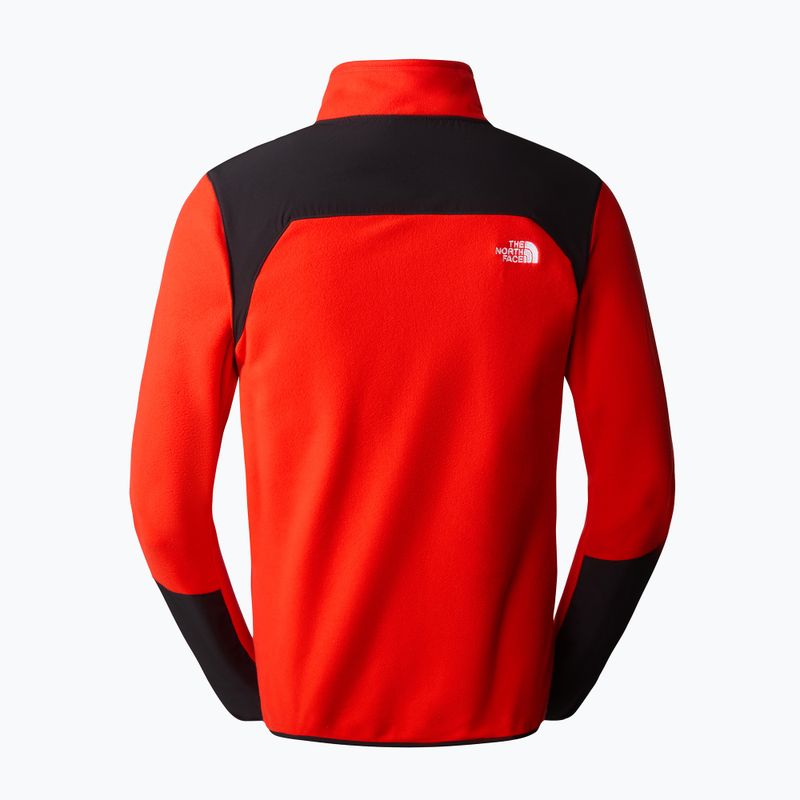 Felpa da trekking da uomo The North Face Glacier Pro FZ rosso fuoco/nero 2