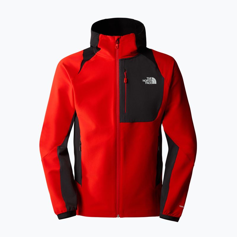 Giacca softshell da uomo The North Face AO Softshell Hoodie rosso fuoco/grigio asfalto/nero