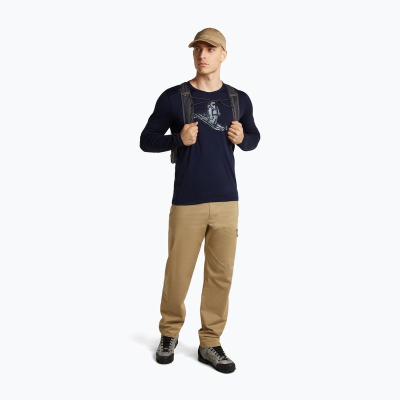 Longsleeve da uomo icebreaker Merino 200 Oasis Crewe SkiingYeti midnight navy 2