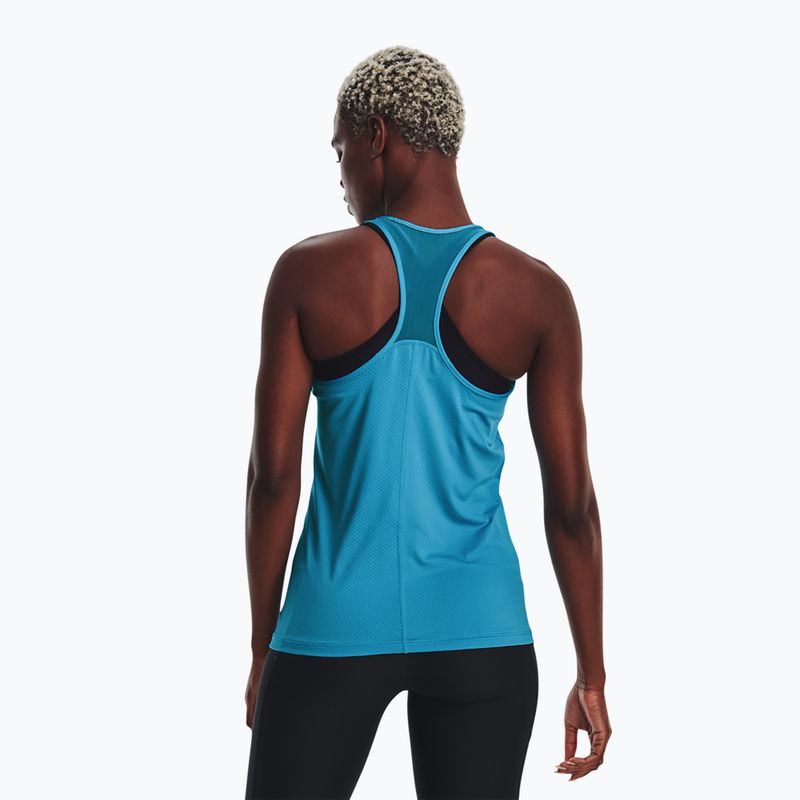 Canotta da allenamento Under Armour da donna HG Armour Racer Tank capri/argento metallico 2