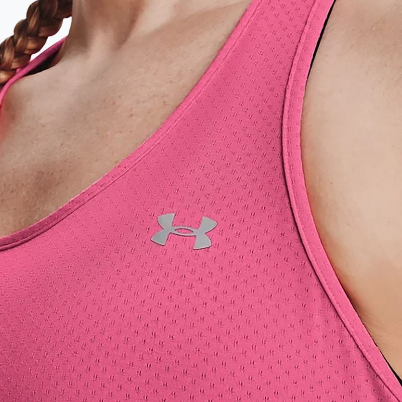 Canotta da allenamento Under Armour da donna HG Armour Racer Tank rosa punk/argento metallico 4