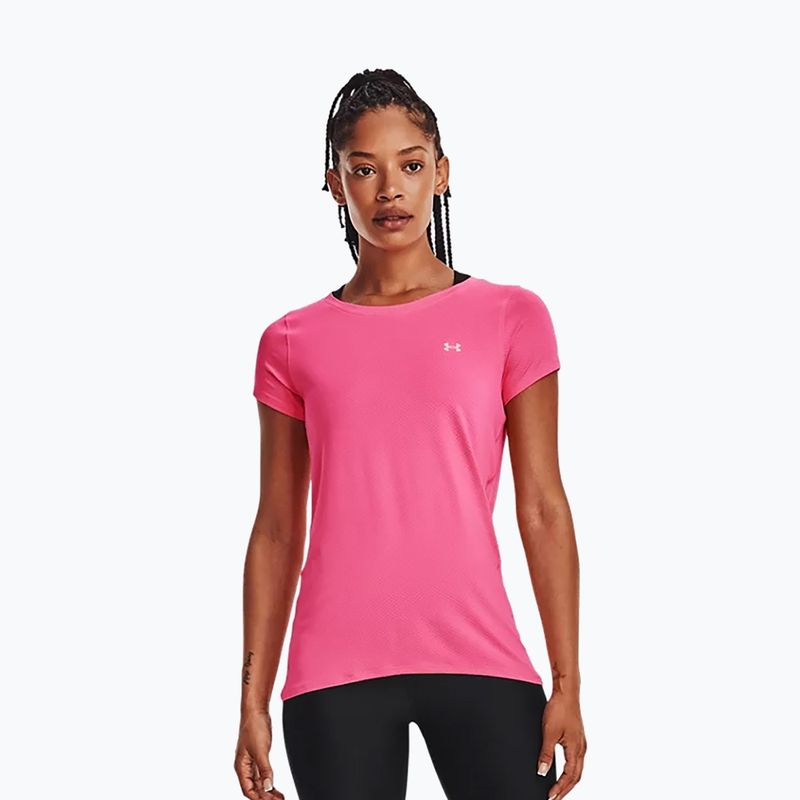 Maglietta da allenamento Under Armour HG Armour donna rosa punk/argento metallico 3
