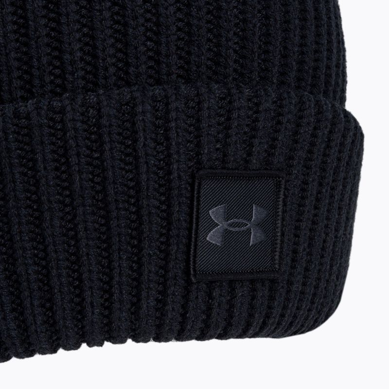 Berretto invernale Under Armour UA Halftime Ribbed nero/grigio da uomo 3