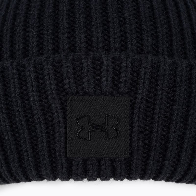 Berretto invernale Under Armour donna Halftime Ribbed Pom nero/nero/nero 4