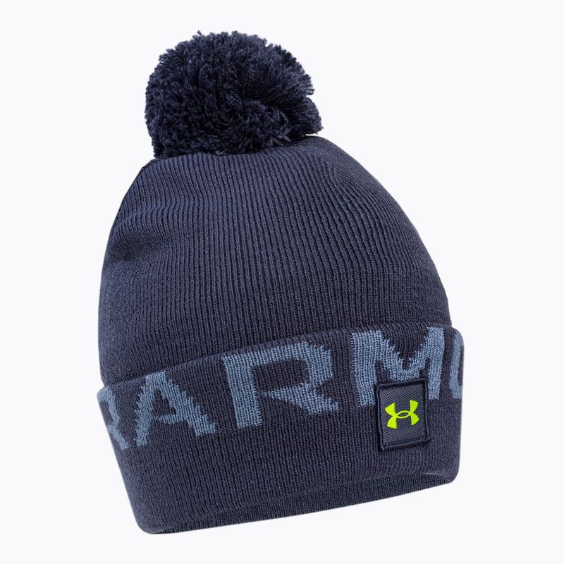 Uomo Under Armour UA Halftime Fleece Pom acciaio temperato/aurora viola/giallo ray berretto invernale