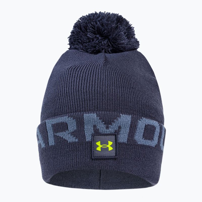 Uomo Under Armour UA Halftime Fleece Pom acciaio temperato/aurora viola/giallo ray berretto invernale 2