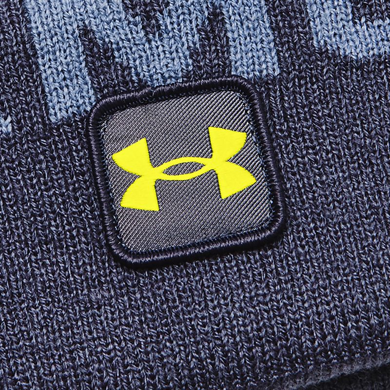 Uomo Under Armour UA Halftime Fleece Pom acciaio temperato/aurora viola/giallo ray berretto invernale 5