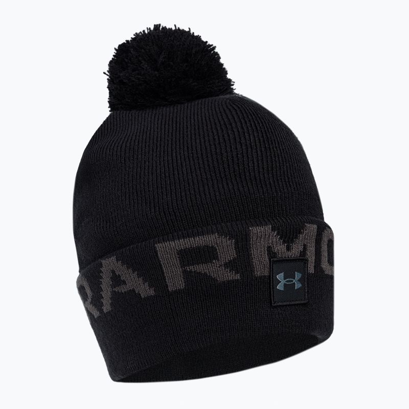 Berretto invernale Under Armour UA Halftime Fleece Pom nero/pitch grigio/pitch grigio da uomo