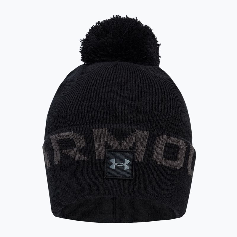 Berretto invernale Under Armour UA Halftime Fleece Pom nero/pitch grigio/pitch grigio da uomo 2