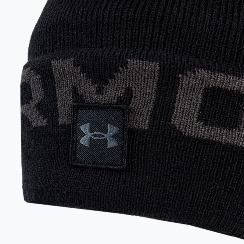 Berretto invernale Under Armour UA Halftime Fleece Pom nero/pitch grigio/pitch grigio da uomo 3