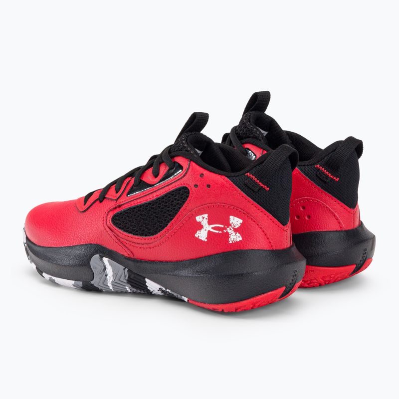 Under Armour GS Lockdown 6 rosso/nero/bianco scarpe da basket per bambini 3
