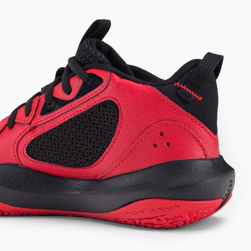 Under Armour GS Lockdown 6 rosso/nero/bianco scarpe da basket per bambini 9