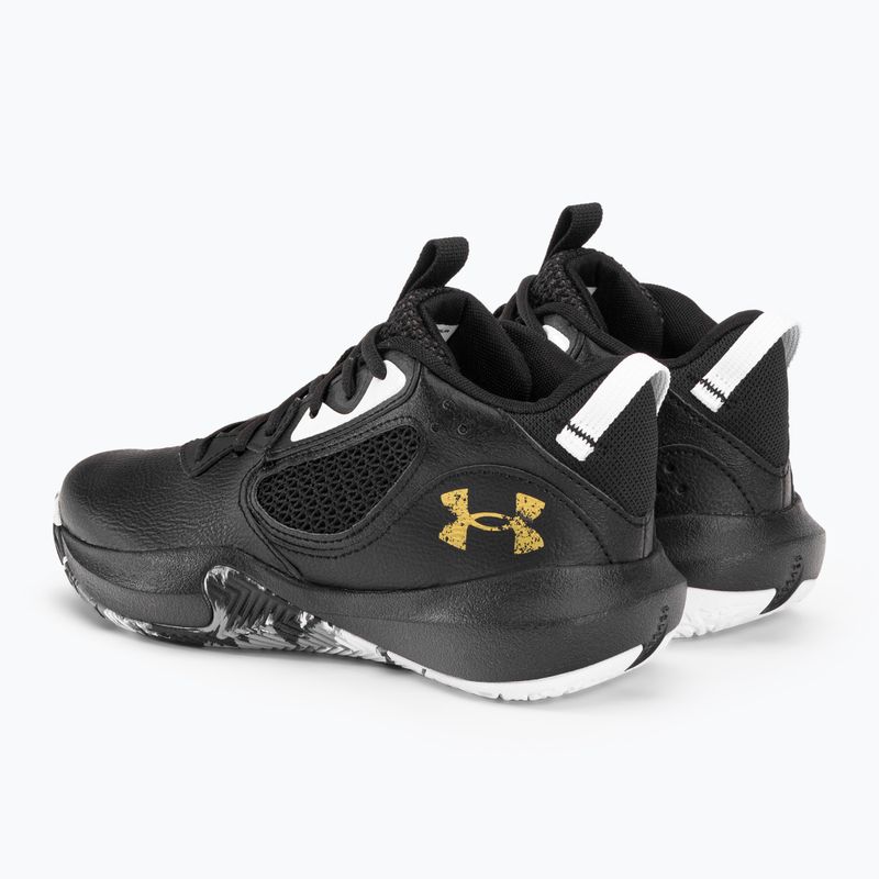 Under Armour GS Lockdown 6 scarpe da basket per bambini nero/nero/oro metallizzato 3