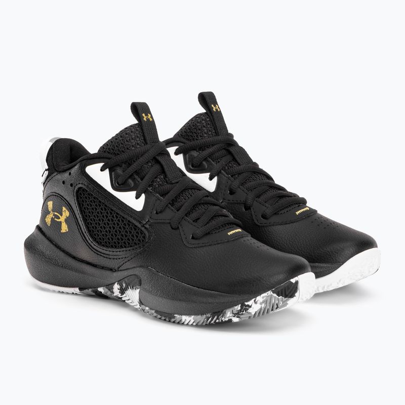 Under Armour GS Lockdown 6 scarpe da basket per bambini nero/nero/oro metallizzato 4