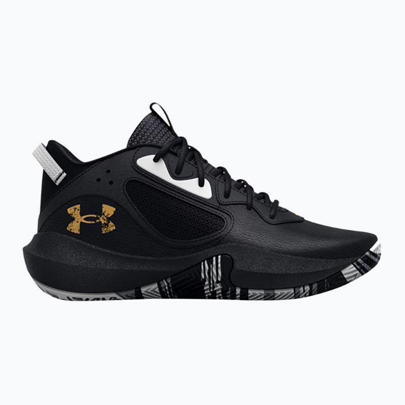 Under Armour GS Lockdown 6 scarpe da basket per bambini nero/nero/oro metallizzato 11