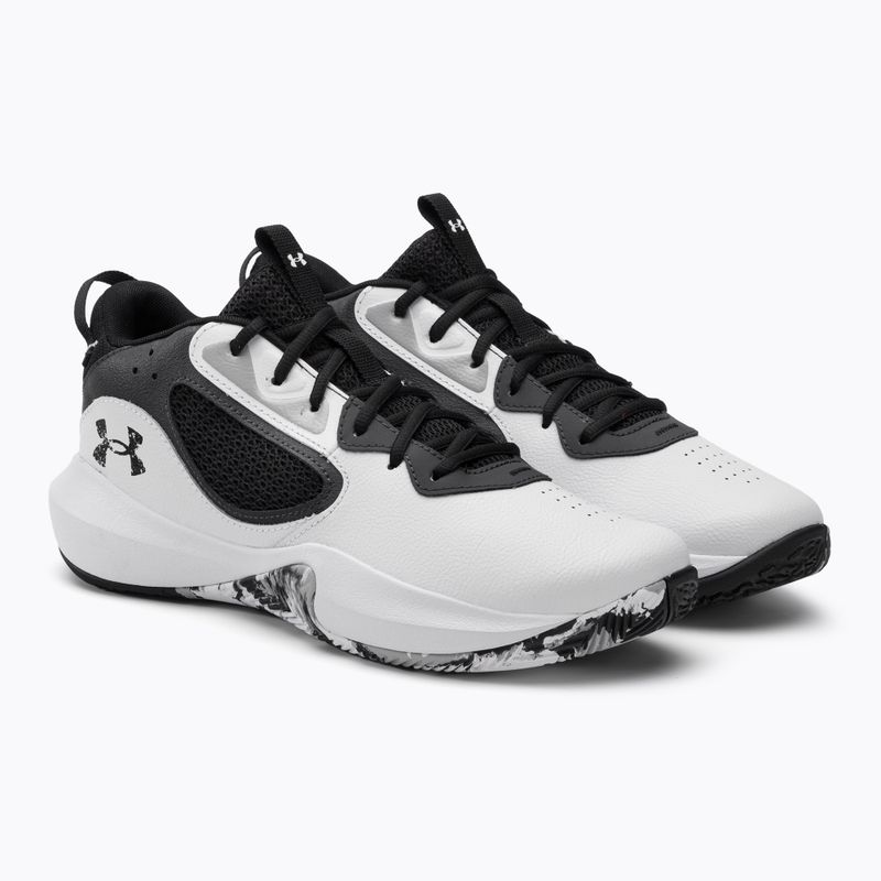 Under Armour Lockdown 6 scarpe da basket da uomo bianco/grigio/nero 4